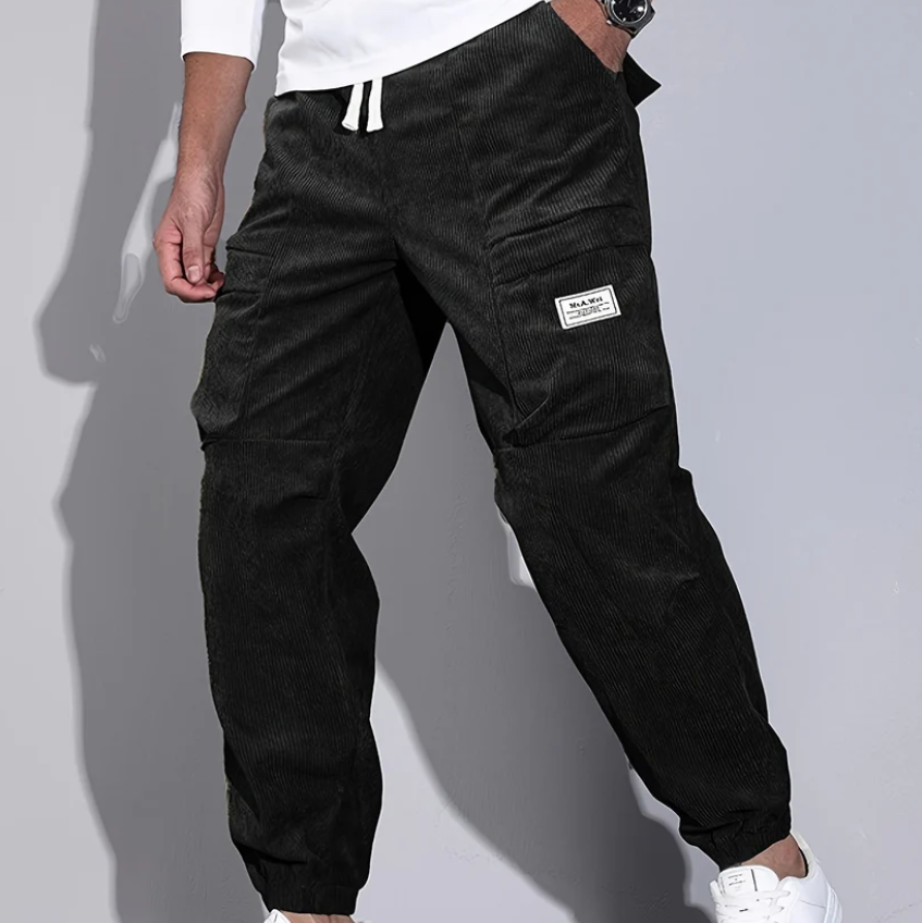 Cevori Stylish Fit Corduroy Trousers with Pockets