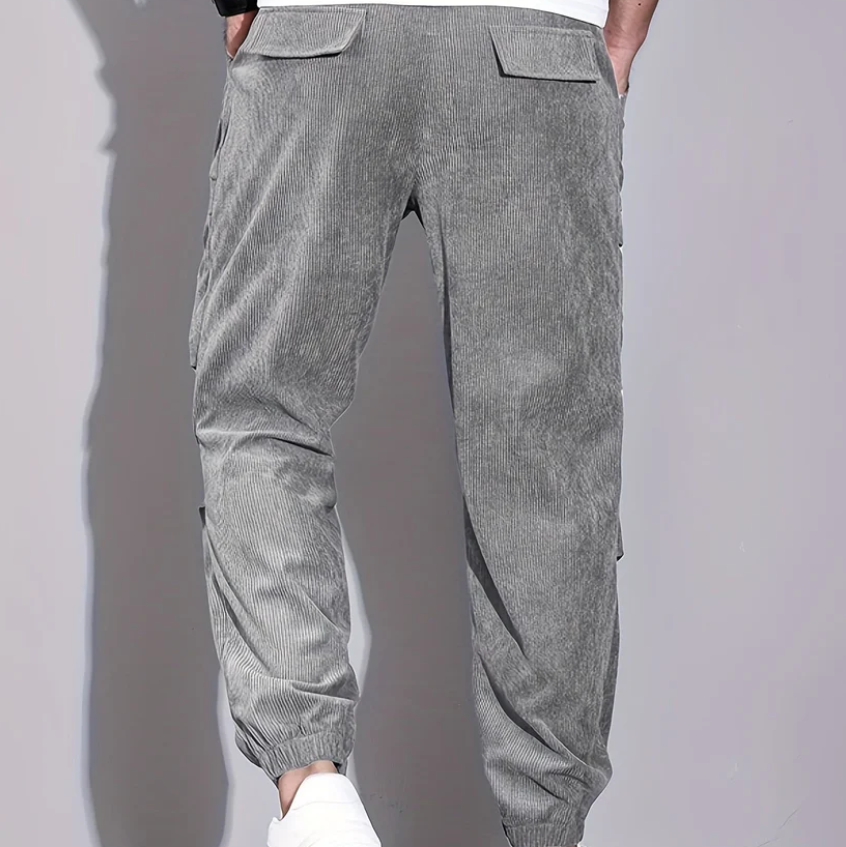 Cevori Stylish Fit Corduroy Trousers with Pockets
