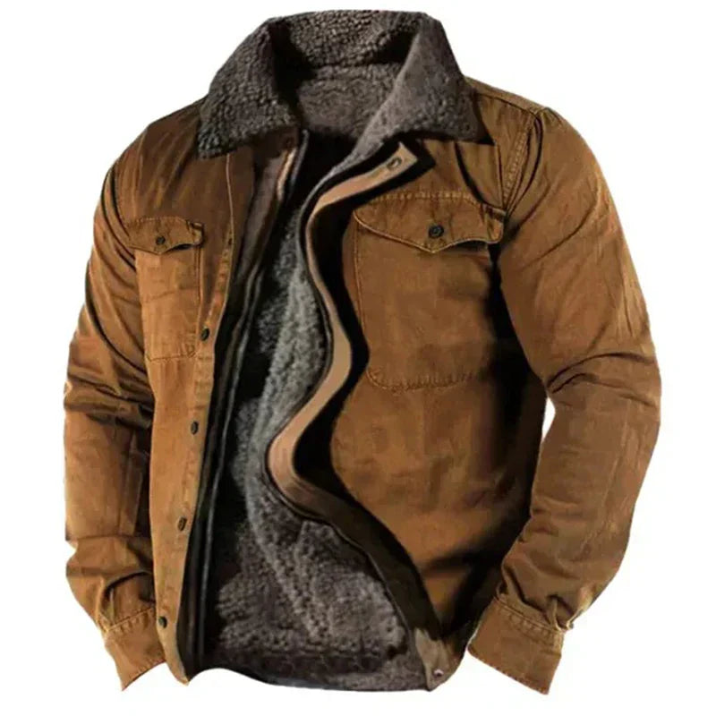 Cevori Fleece Lined Coat Casual Winter Jacket