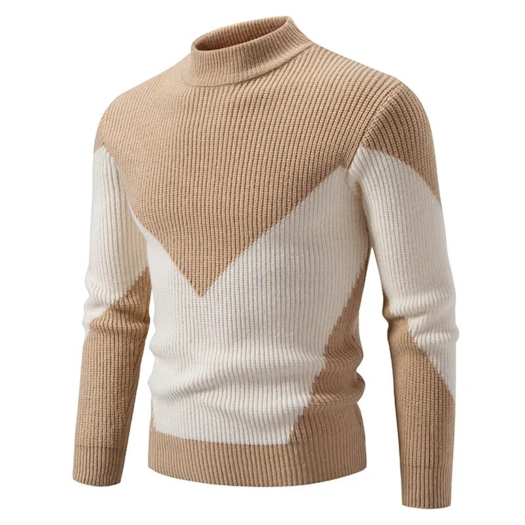 Cevori High Neck Rib Knit Style Knitted Jumper