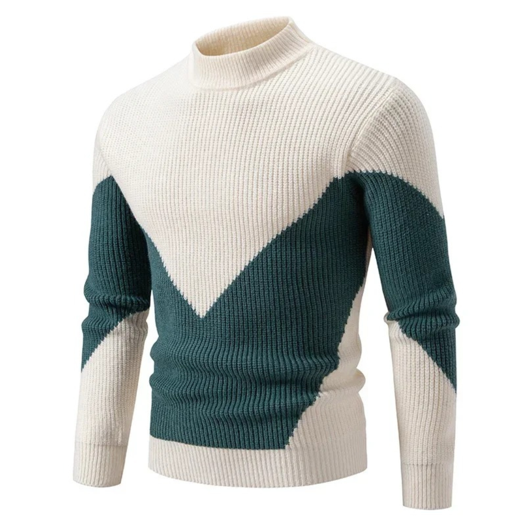 Cevori High Neck Rib Knit Style Knitted Jumper