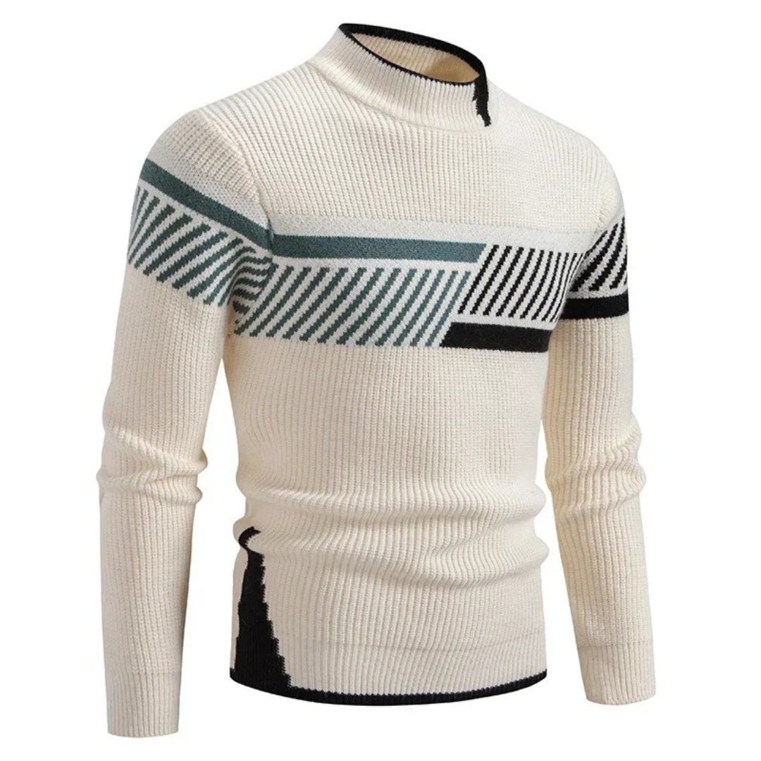 Cevori High Neck Rib Knit Style Knitted Jumper