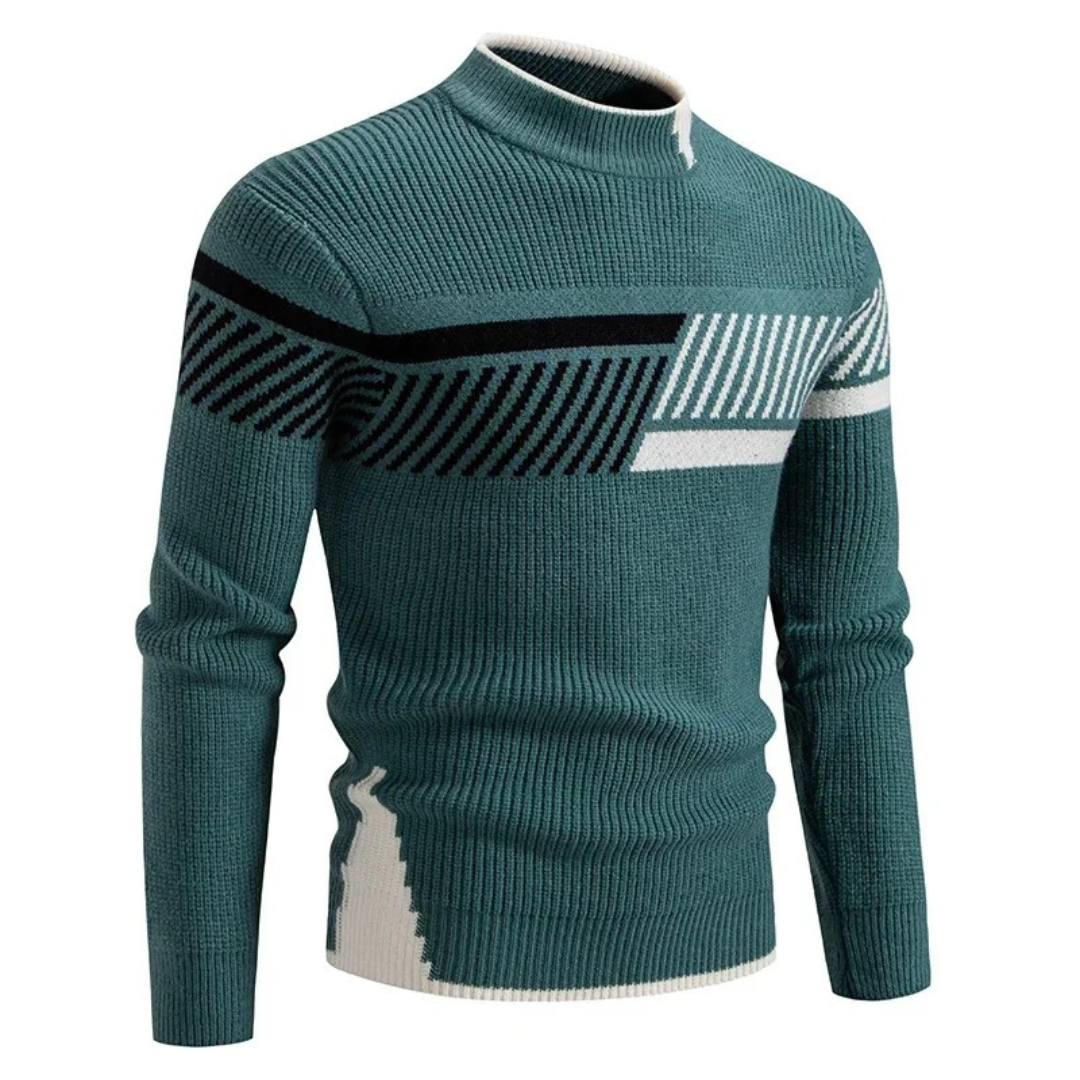Cevori High Neck Rib Knit Style Knitted Jumper