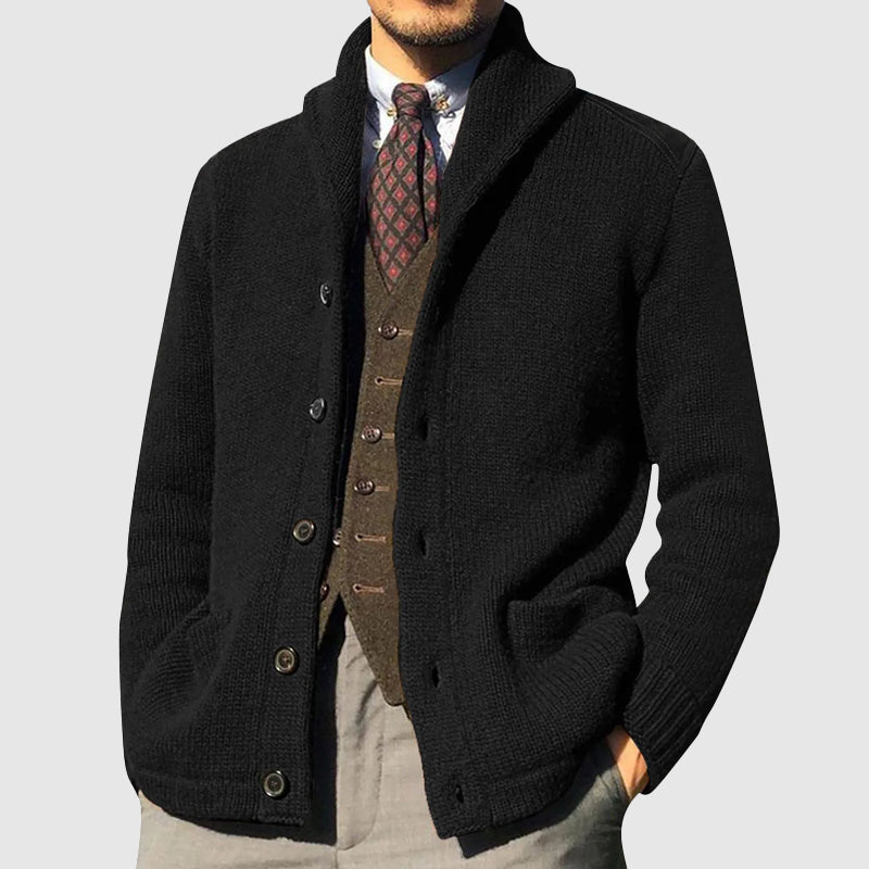 Cevori Modern Shawl Collar Knit Cardigan
