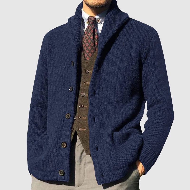 Cevori Modern Shawl Collar Knit Cardigan