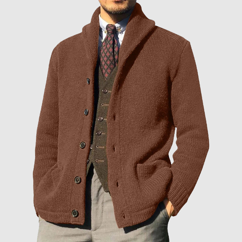 Cevori Modern Shawl Collar Knit Cardigan