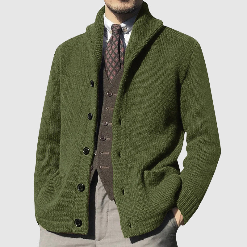 Cevori Modern Shawl Collar Knit Cardigan