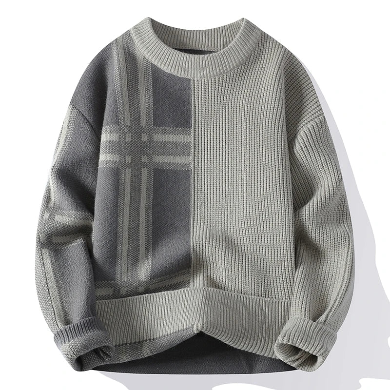 Cevori Modern Style Patchwork Crew Neck Jumper