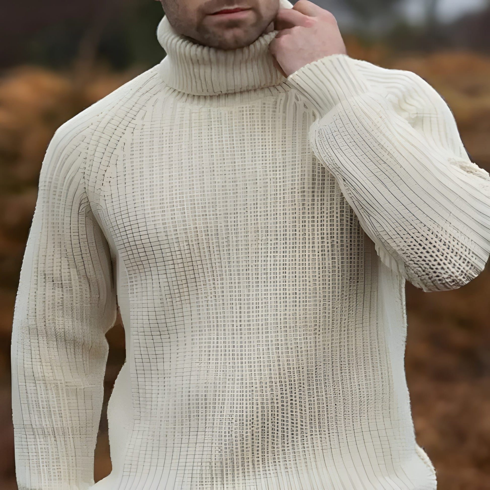 Cevori Rib Thick Knit Turtleneck Jumper