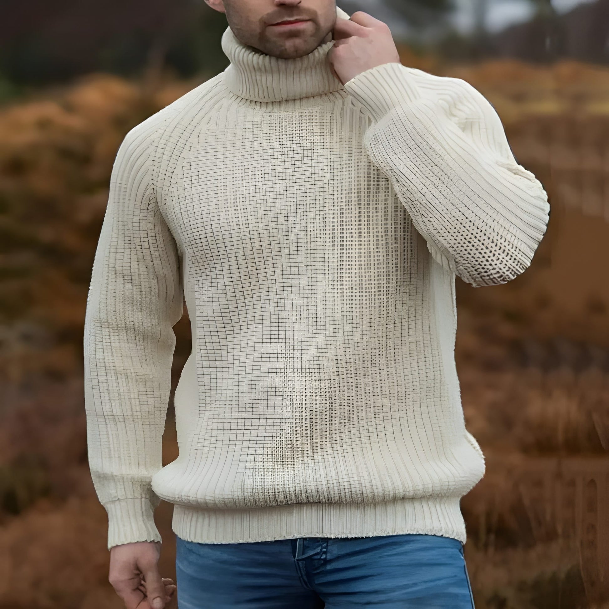 Cevori Rib Thick Knit Turtleneck Jumper