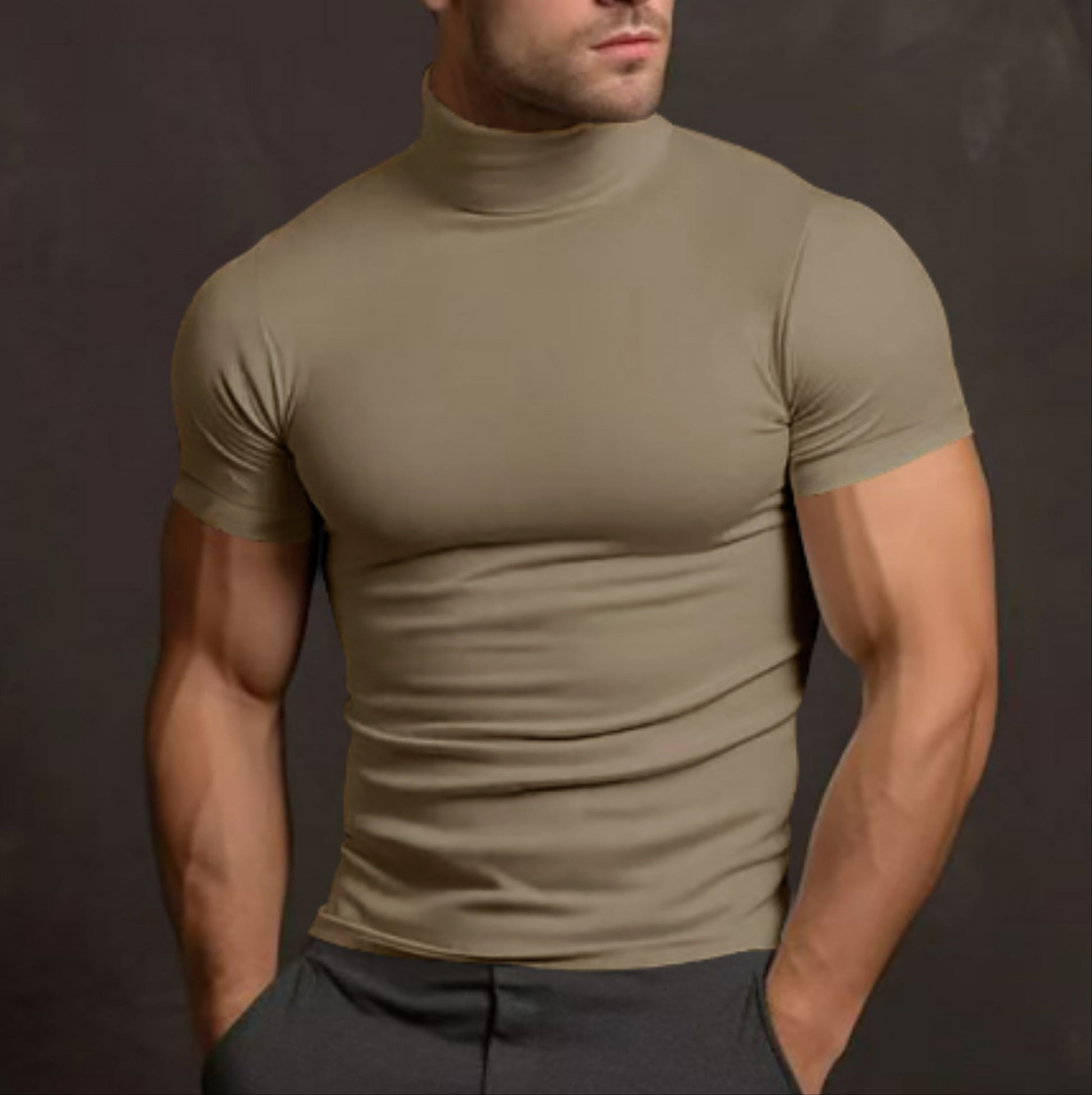 Cevori Slim Fit Turtleneck T-Shirt