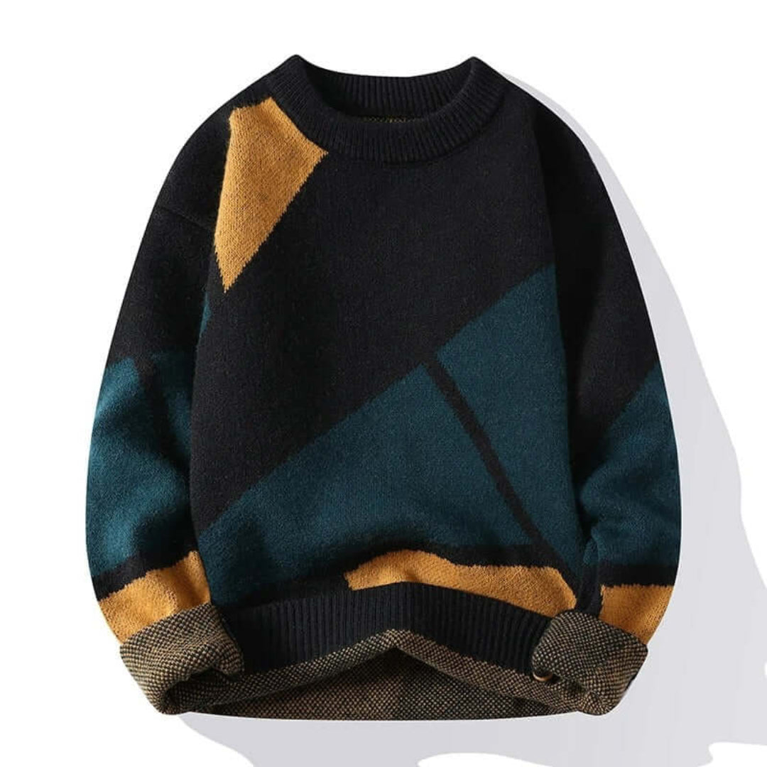 Cevori Geometric Pattern Knitted Jumper