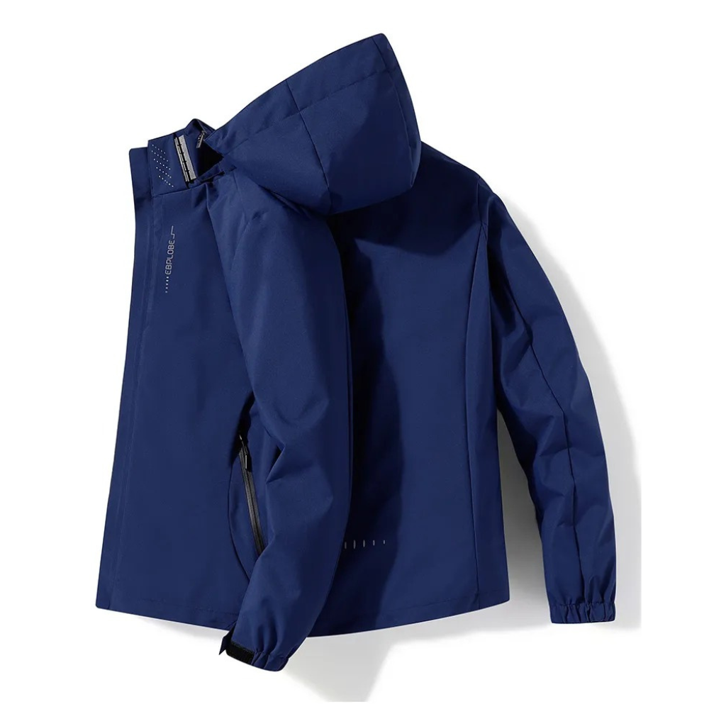Cevori Hooded Waterproof Blue Windbreaker