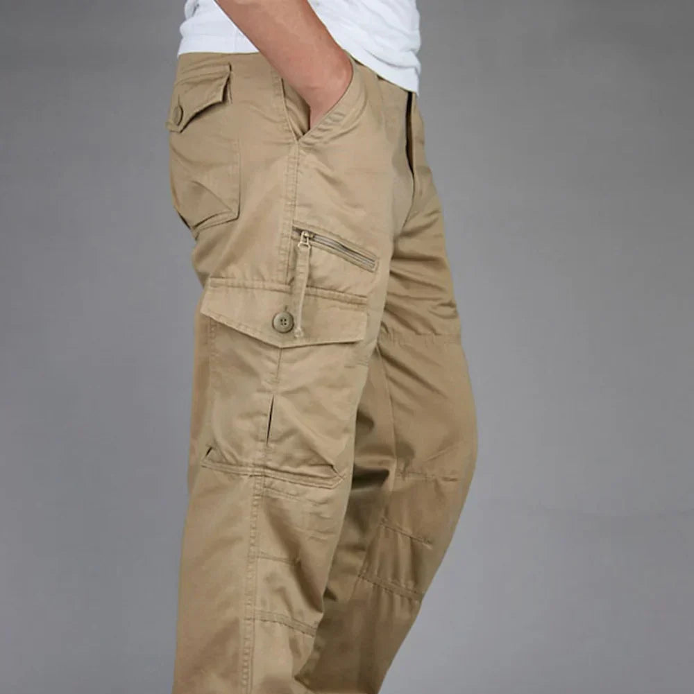 Cevori Regular Fit Flap Pockets Cargo Trousers