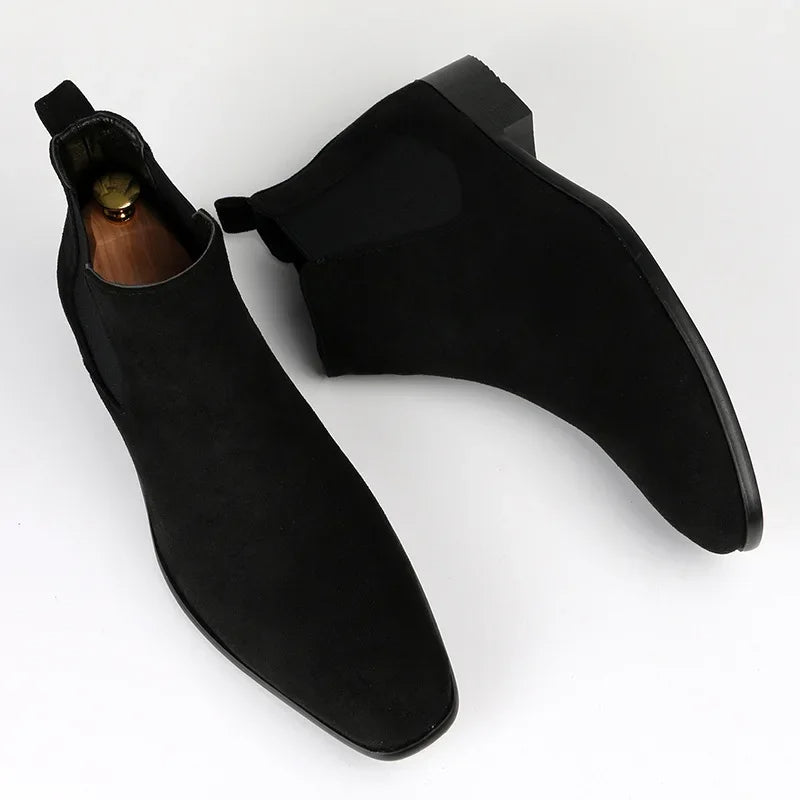 Cevori Sleek Low Heel Ankle Chelsea Boots