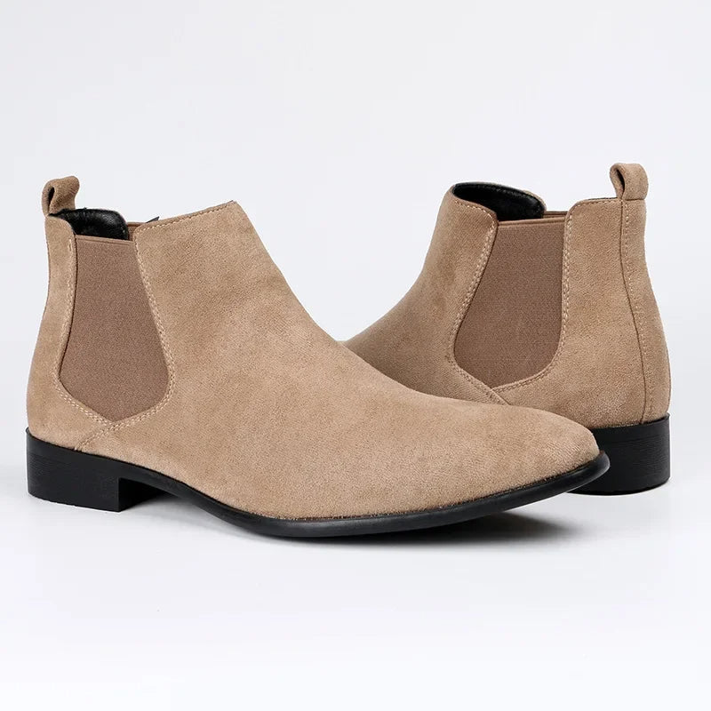 Cevori Sleek Low Heel Ankle Chelsea Boots