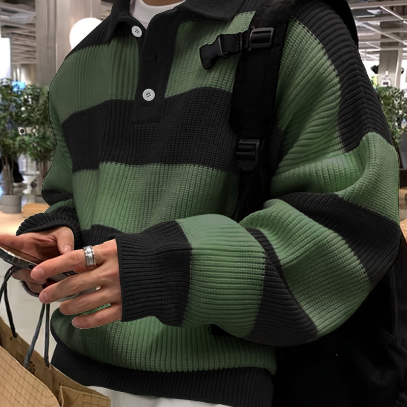 Cevori Casual Loose Fit Style Striped Jumper