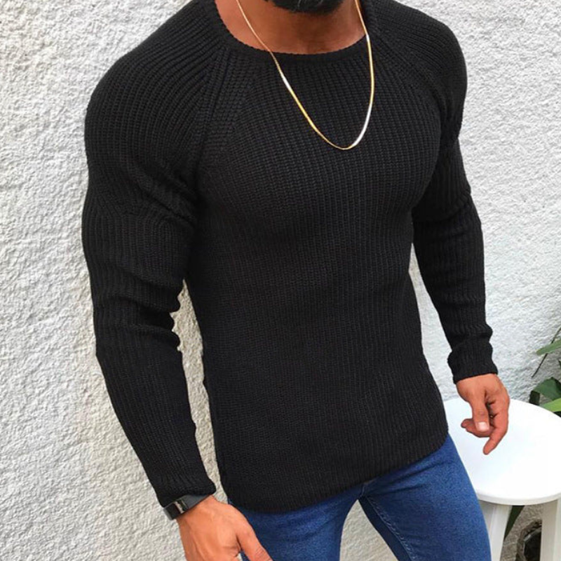 Cevori Slim Fit Round Neck Knitted Sweater