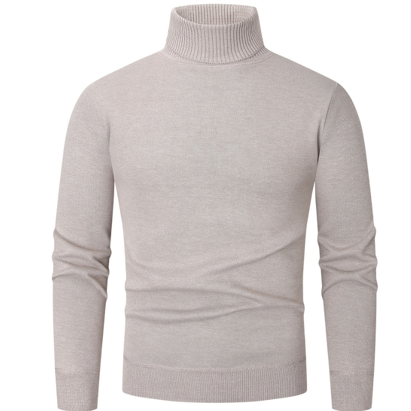 Cevori Comfort Fit Turtleneck Sweater with Rib Detail