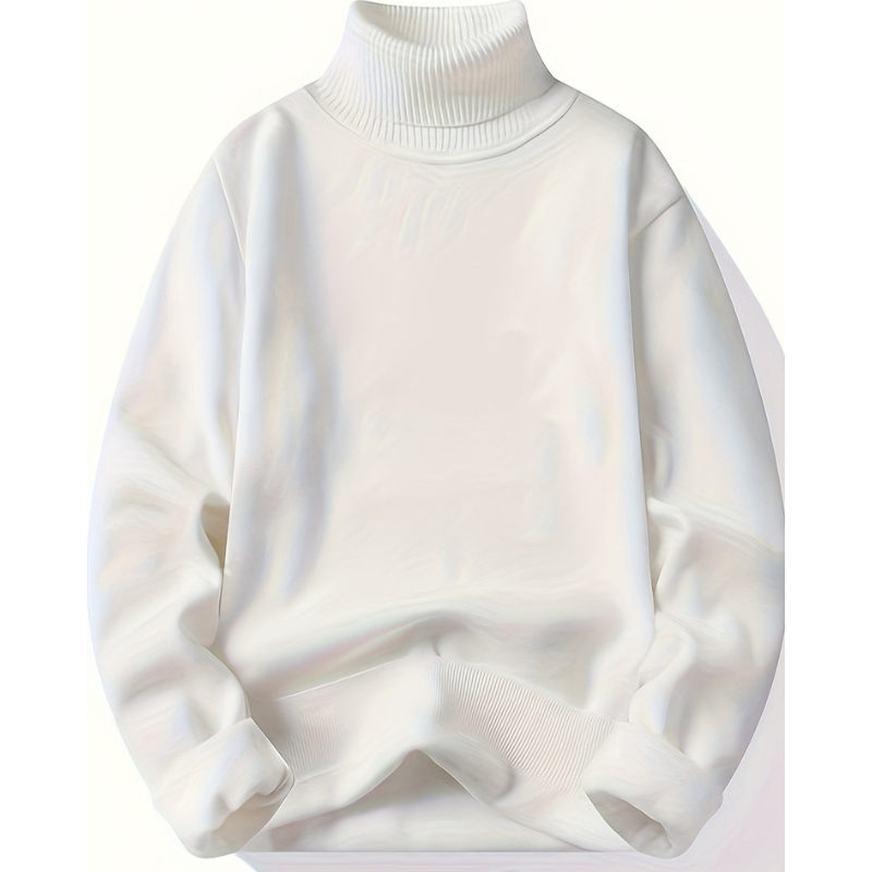 Cevori Comfort Fit Turtleneck Sweater with Rib Detail