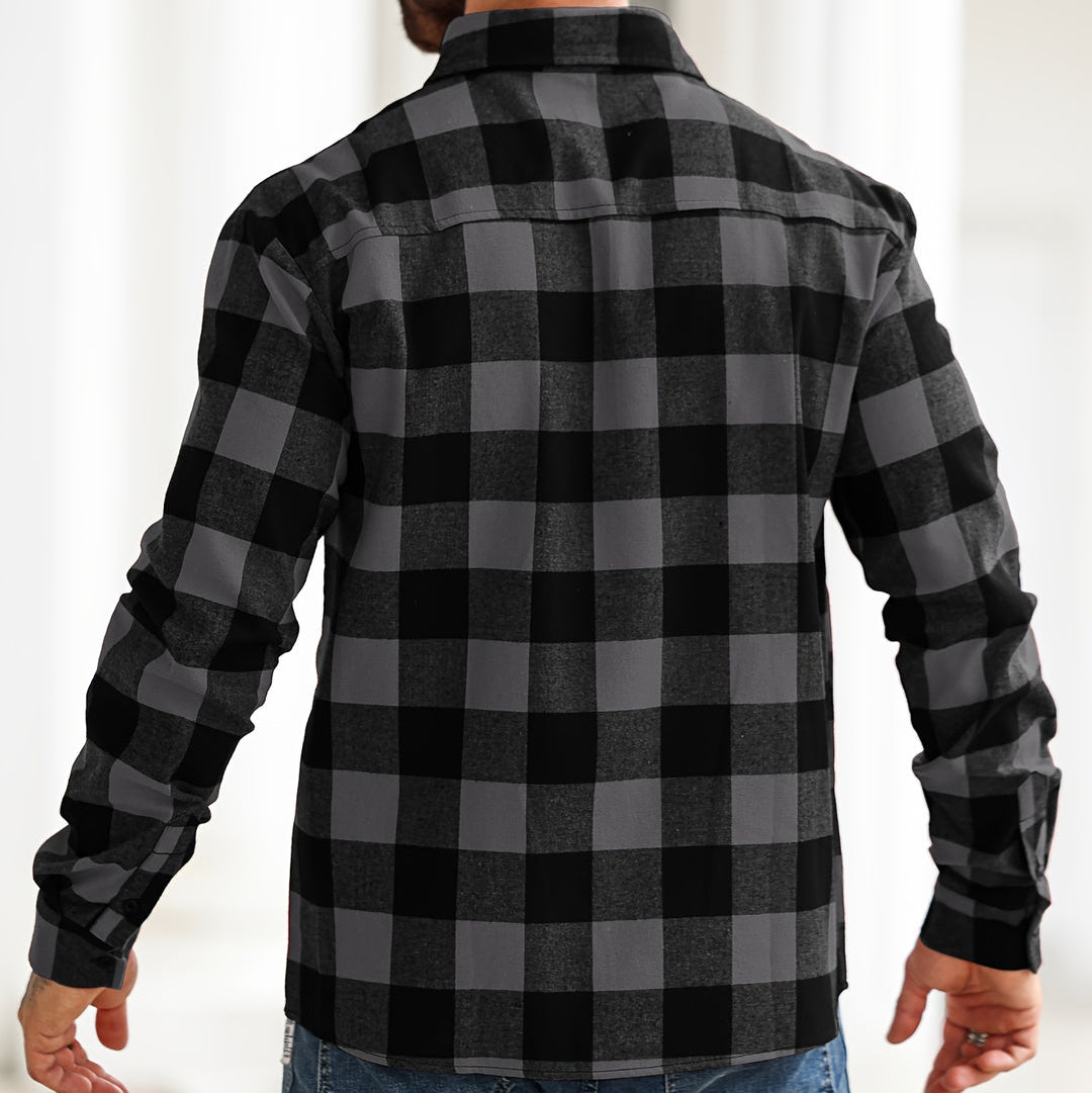 Cevori Casual Checked Pattern Long Sleeve Shirt