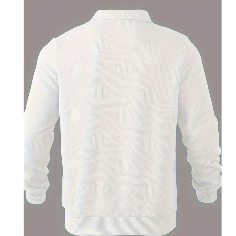 Cevori Geometric Zip & Reverse Collar Jumper