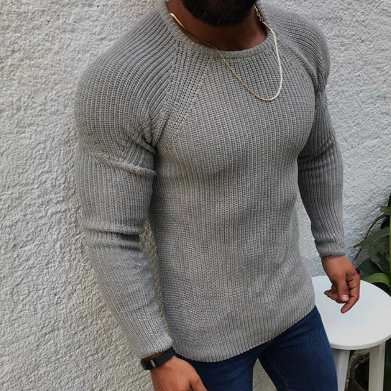 Cevori Slim Fit Round Neck Knitted Sweater