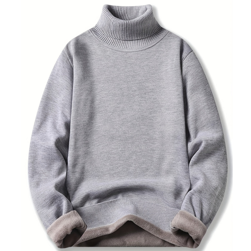 Cevori Comfort Fit Turtleneck Sweater with Rib Detail