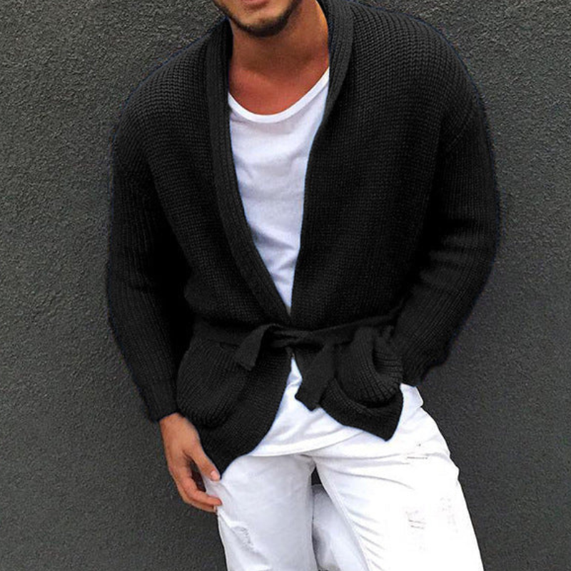 Cevori Casual Belted Knitted Cardigan