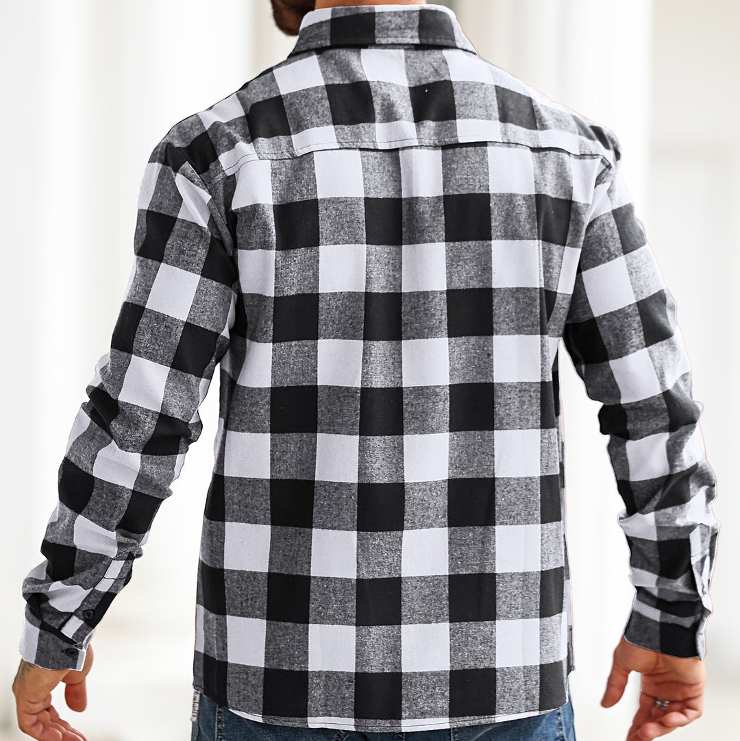 Cevori Casual Checked Pattern Long Sleeve Shirt