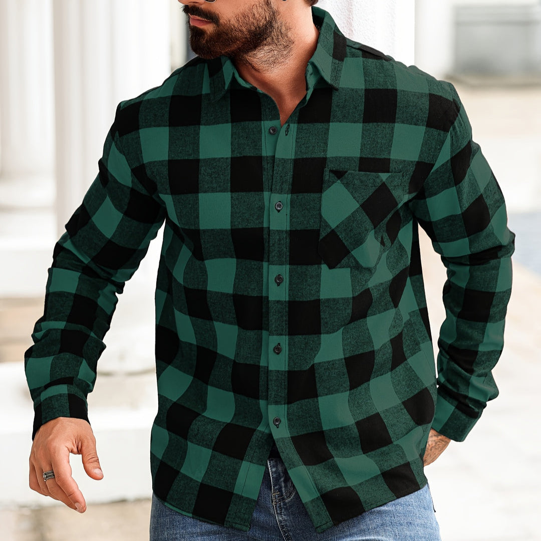 Cevori Casual Checked Pattern Long Sleeve Shirt