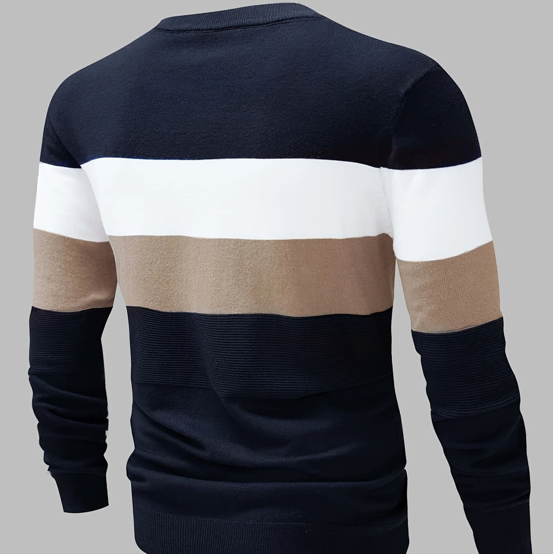 Cevori Slim Fit Knitted Striped Jumper