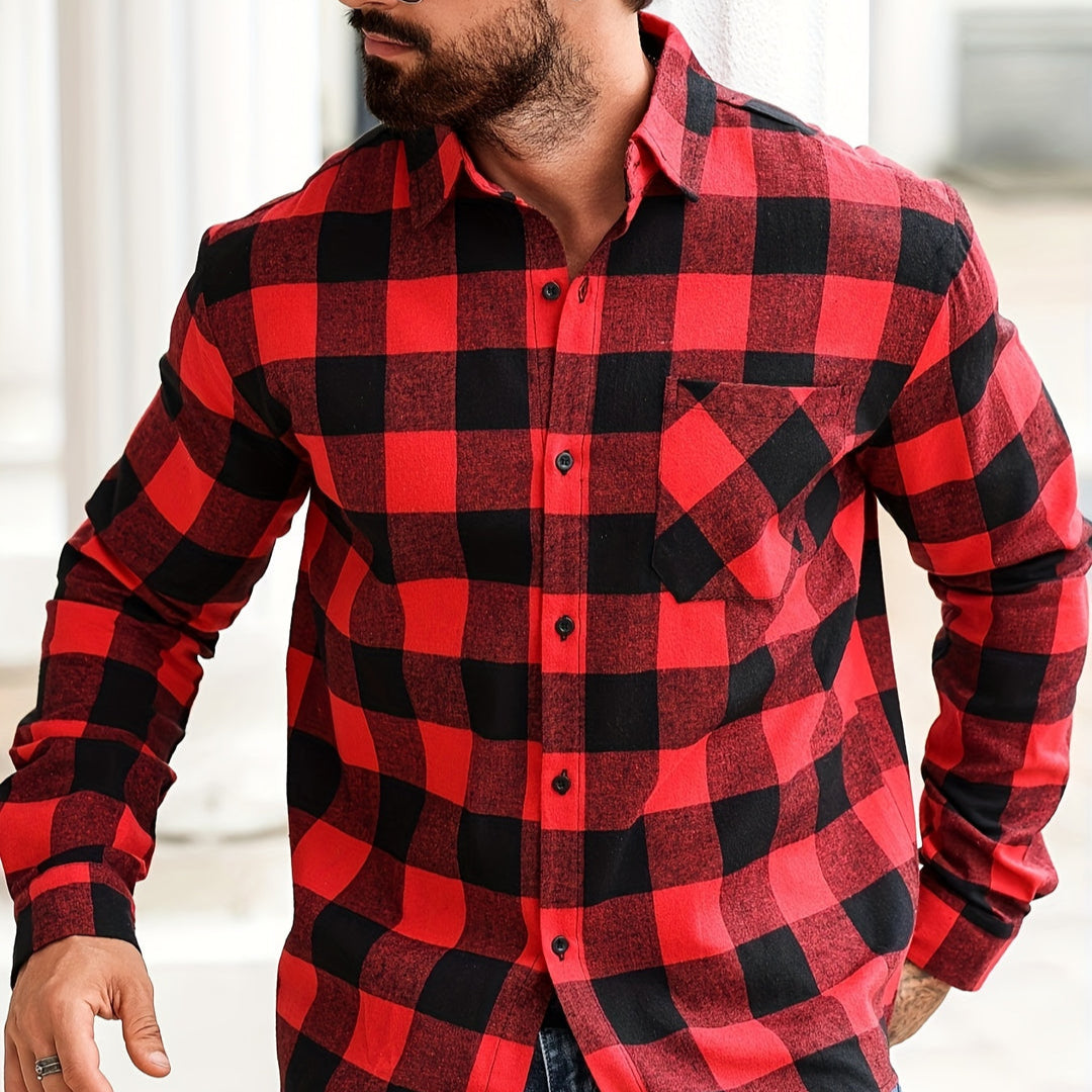 Cevori Casual Checked Pattern Long Sleeve Shirt
