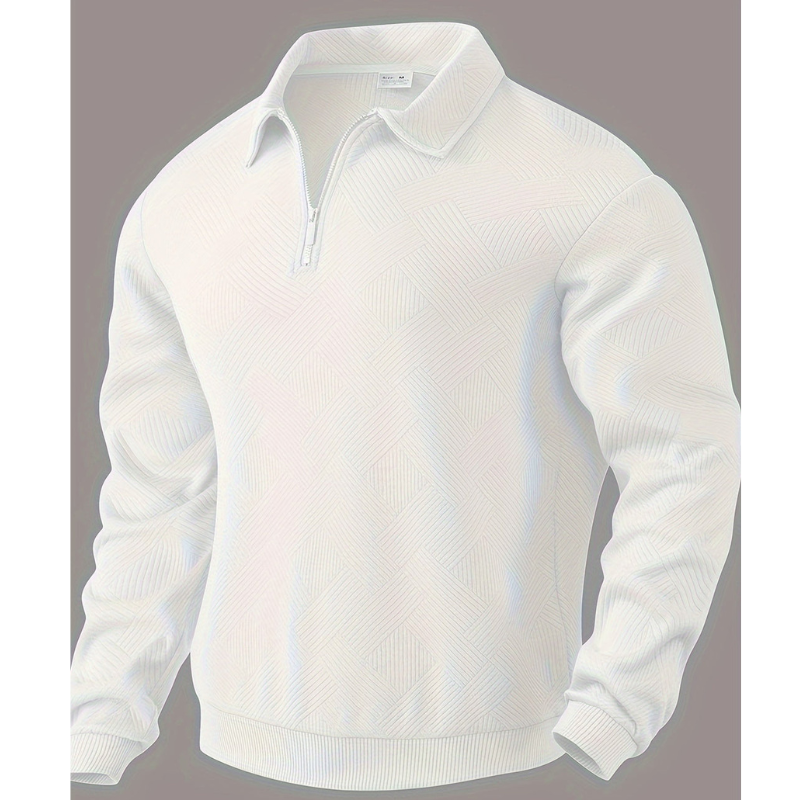 Cevori Geometric Zip & Reverse Collar Jumper