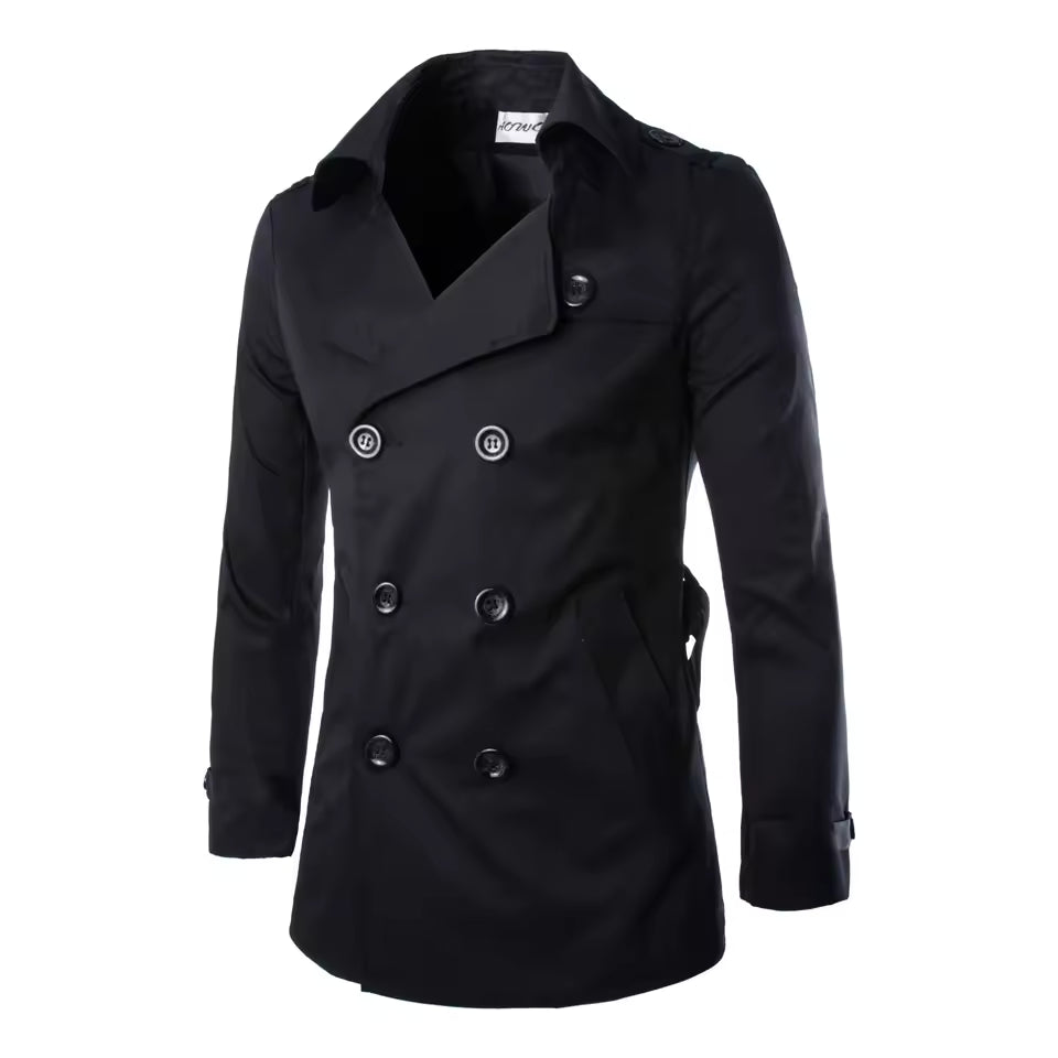 Cevori Tailored Double-Breasted Cotton Coat