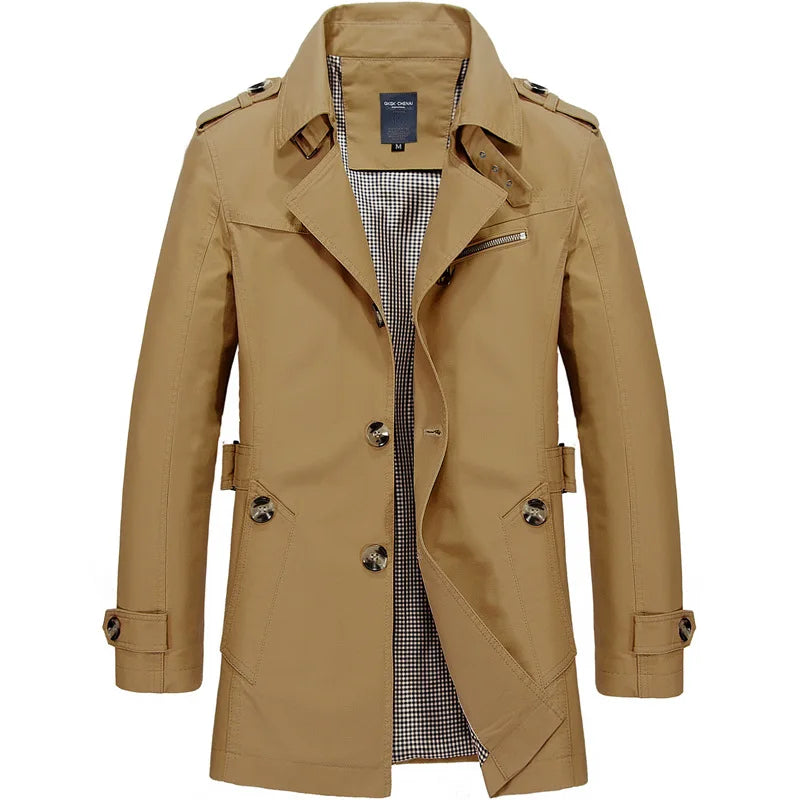 Cevori Double Breasted Belted Trench Coat