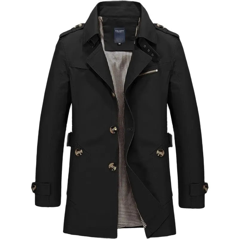 Cevori Double Breasted Belted Trench Coat