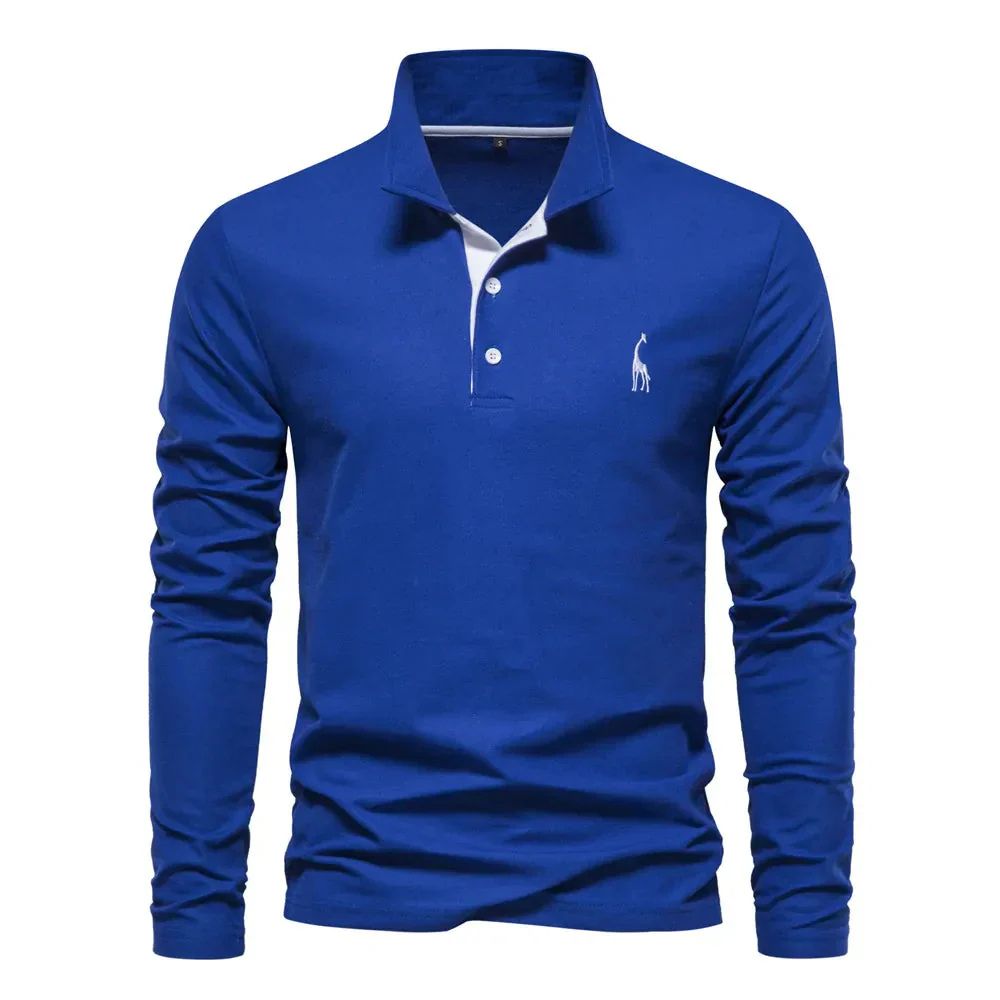 Cevori Casual Fit Long Sleeve Polo Shirt