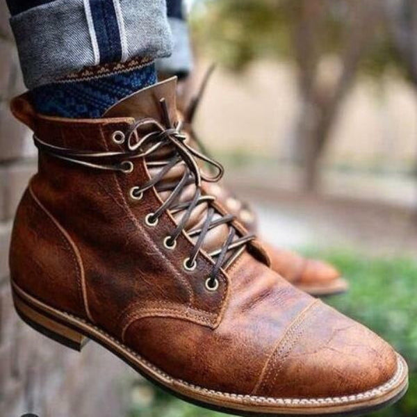 Cevori Durable Lace-Up Work Ankle Boots