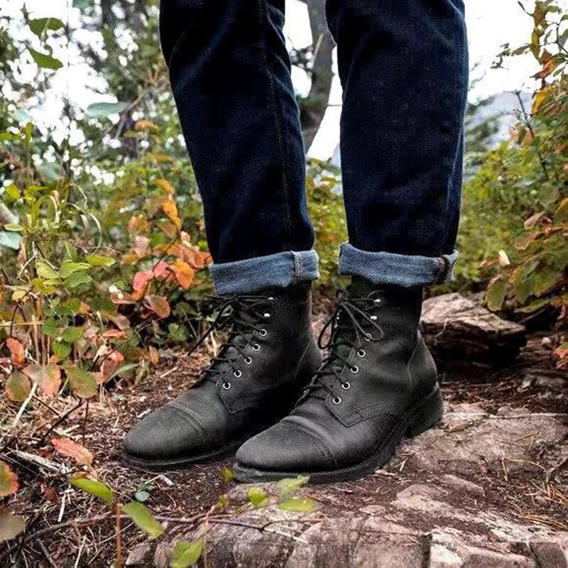 Cevori Durable Lace-Up Work Ankle Boots