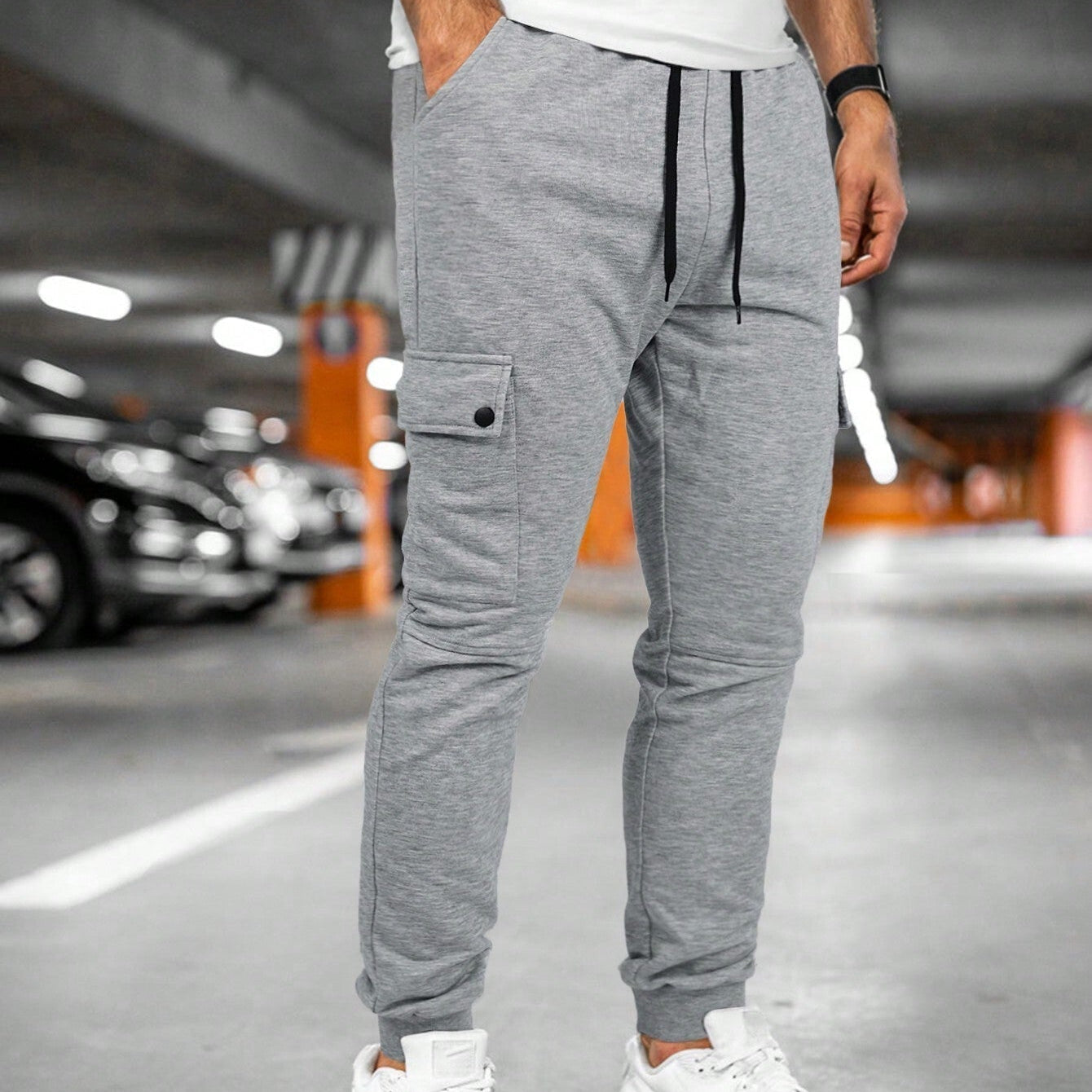 Cevori Drawstring & Cuffed Ankle Cargo Trousers