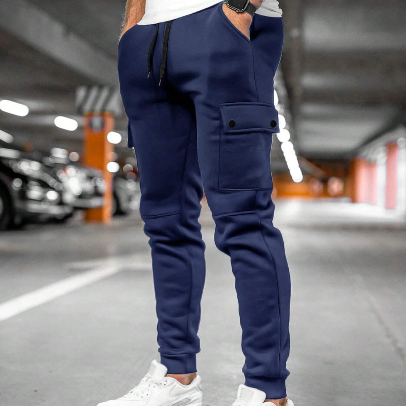 Cevori Drawstring & Cuffed Ankle Cargo Trousers