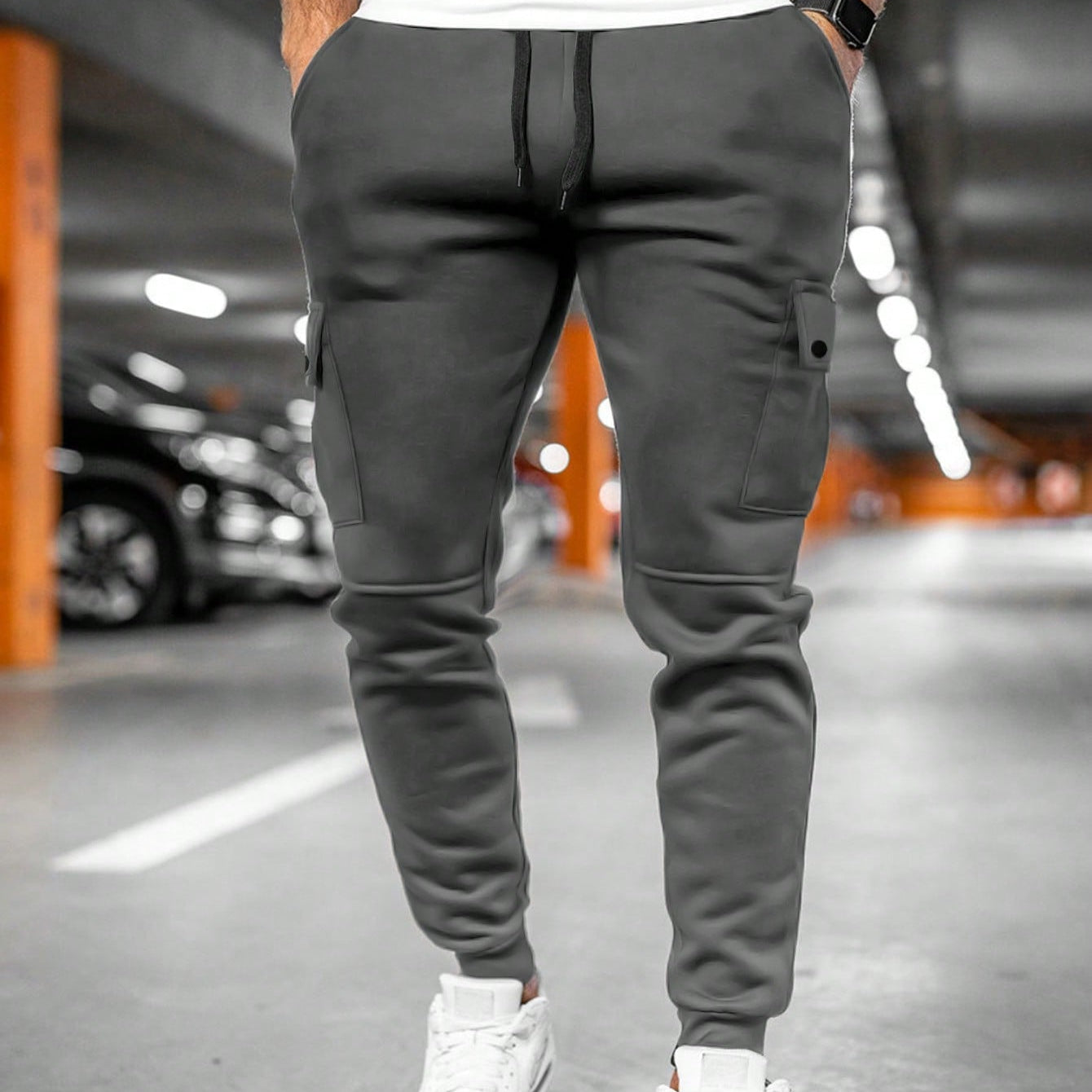 Cevori Drawstring & Cuffed Ankle Cargo Trousers