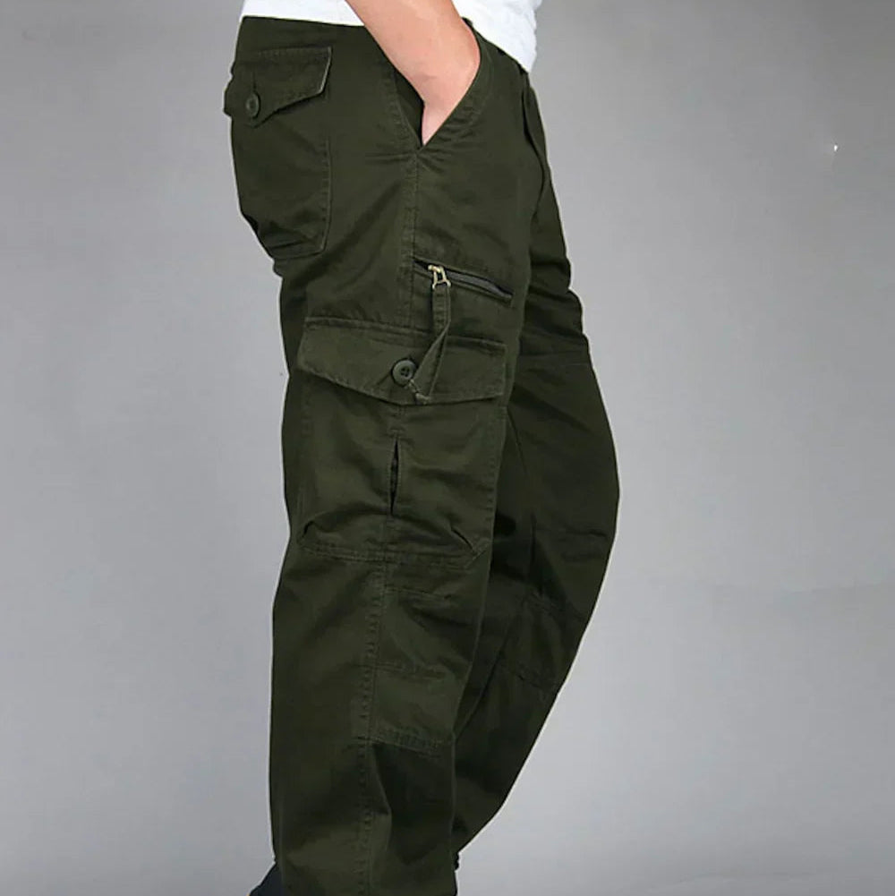 Cevori Regular Fit Flap Pockets Cargo Trousers